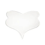 Transparent, heart-shaped silicone patch with a pointed bottom edge on a white background.
