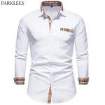 Men's Patchwork Slim Fit Formal Shirt