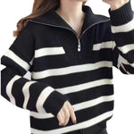 Women's Contrast Colour Striped Sweater