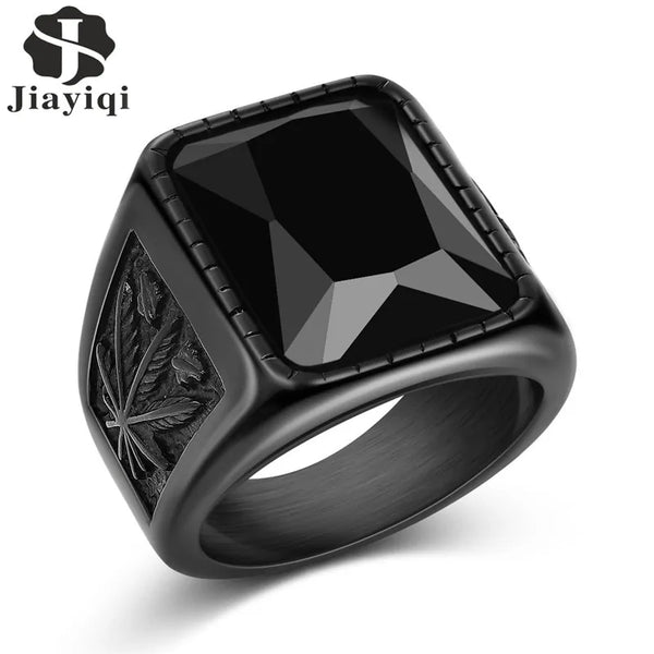 Men's Stainless Steel Stone Ring