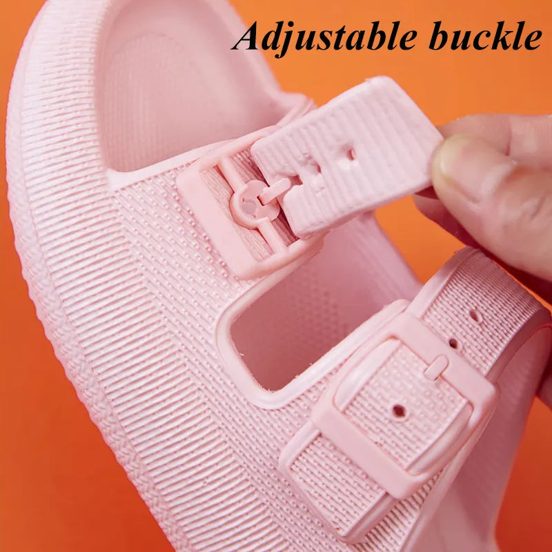Platform Cloud Buckled Slippers