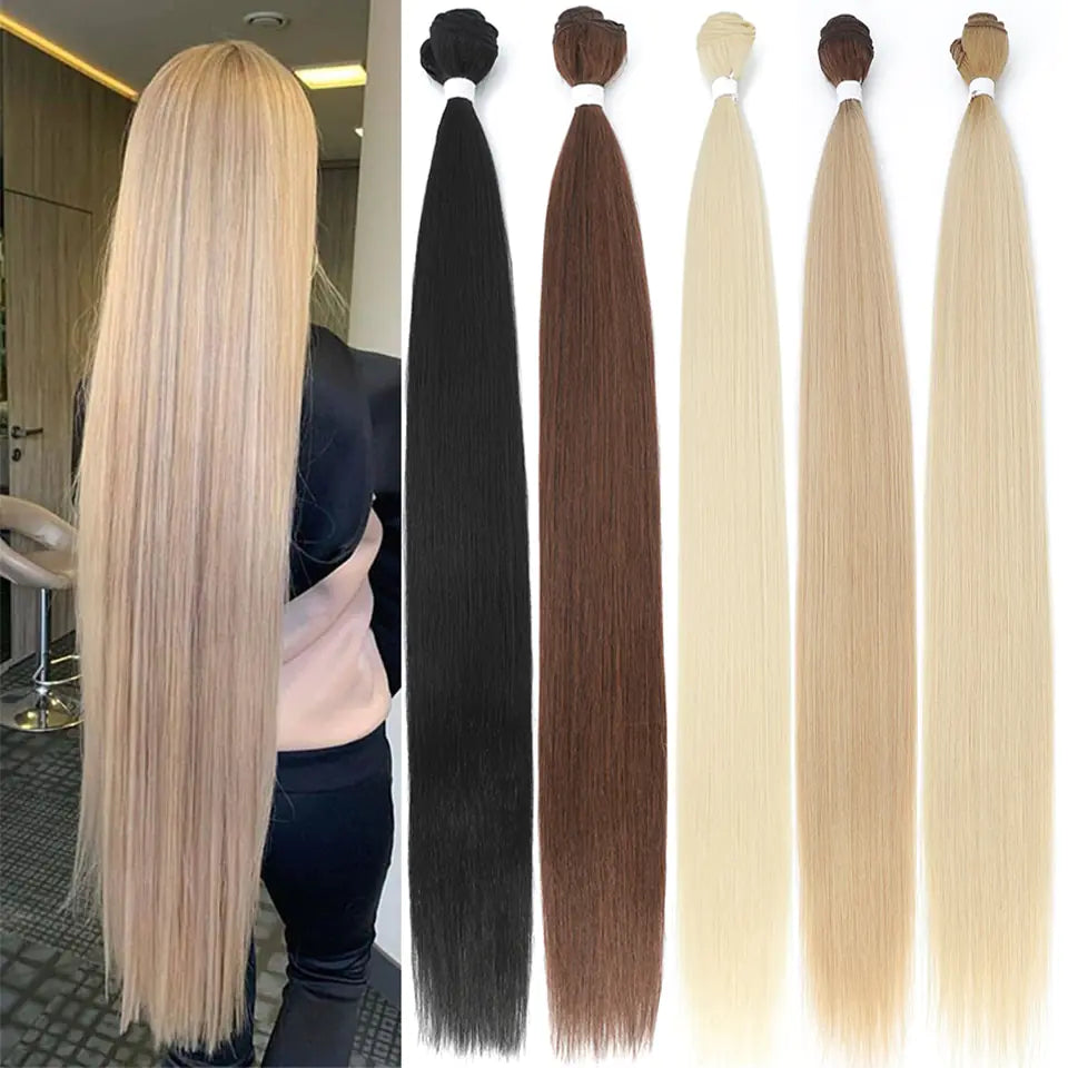 Bone Straight Synthetic Hair Bundles