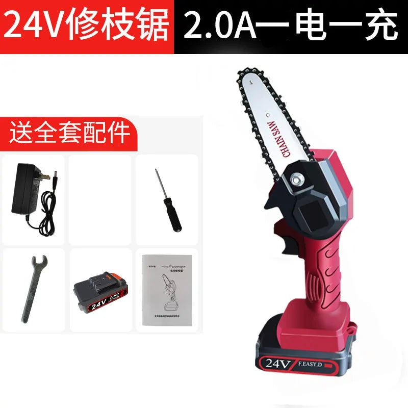 24V Mini Electric Chainsaw with Safety Features