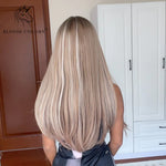 Synthetic Long Straight Brown Blonde Wig