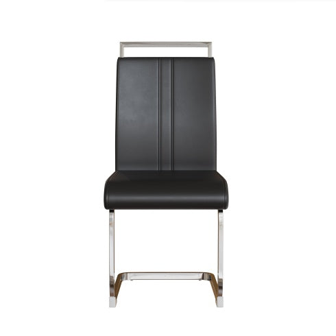 Black chair with chrome legs on a white background