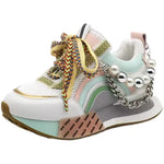 Rainbow Pearl Chain Sneakers