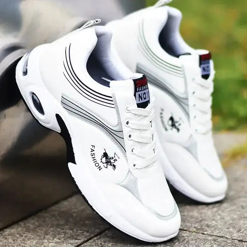 Men's Breathable Leather Trainers Sneakers