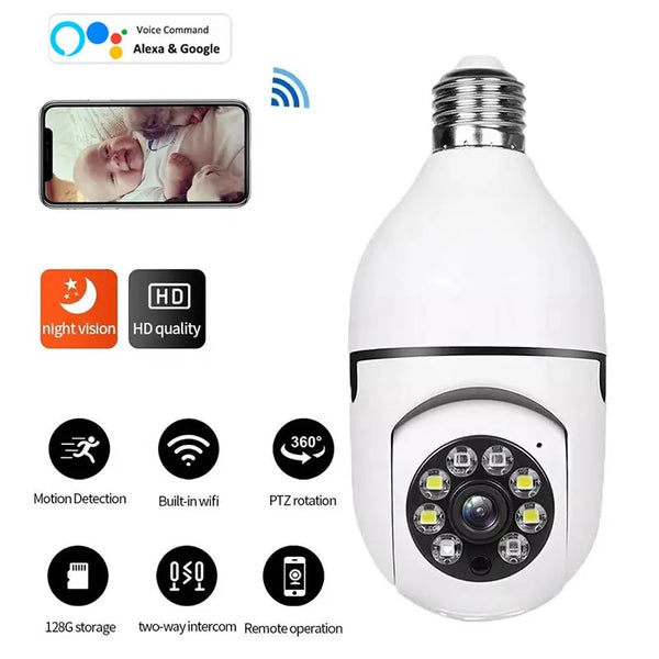 Smart 5G Surveillance Bulb: Full-Color Night Vision