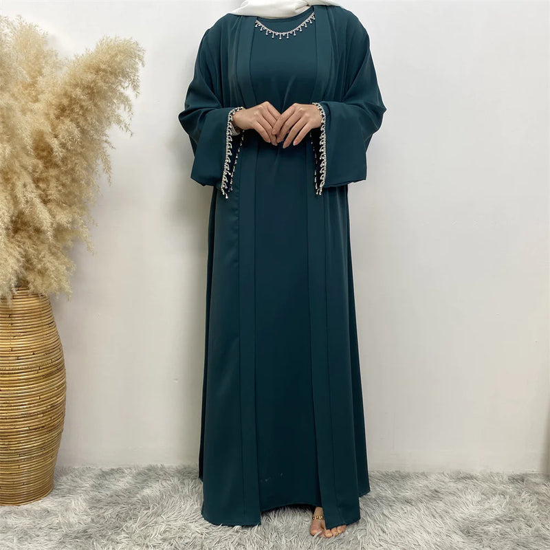 Trendy Women's Sleeveless Dress with Cardigan Set