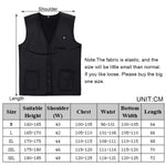 Infrared Heating Vest Winter Jacket Size Chart
