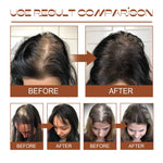Before and after comparison of hair treatment results on a person.