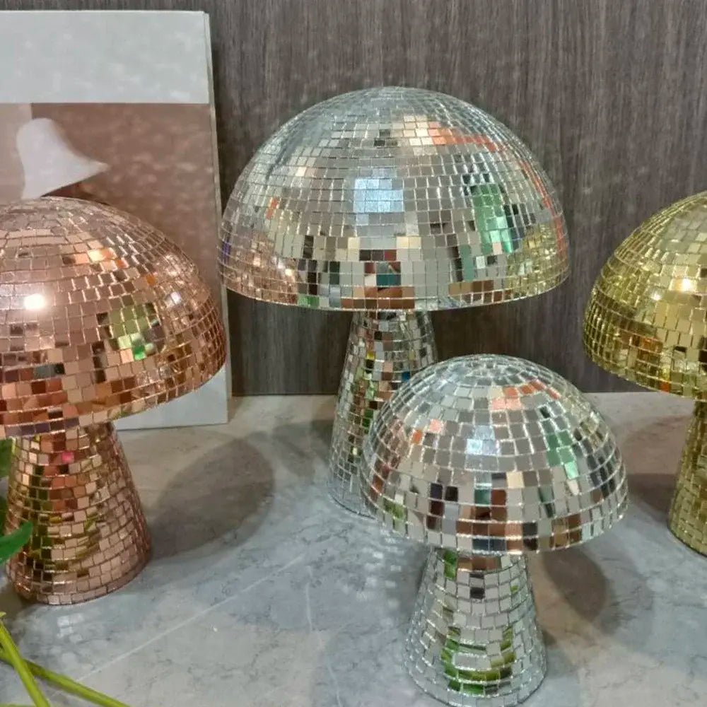 Glittering Glass Disco Mushroom Orbs