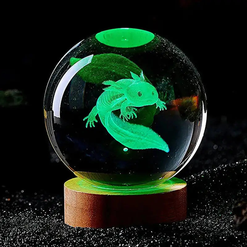 3D Crystal Ball Night Light with Soft LED Glow"