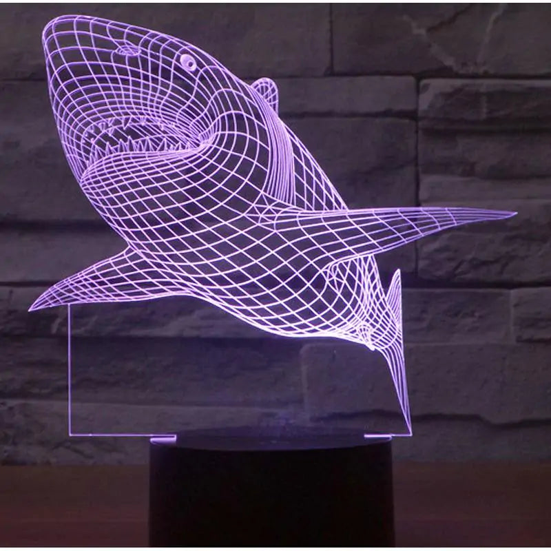 Shark LED Night Lamp with 3D Visual Effects