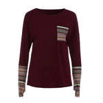 Women's Fashion Patchwork Long Sleeve Top