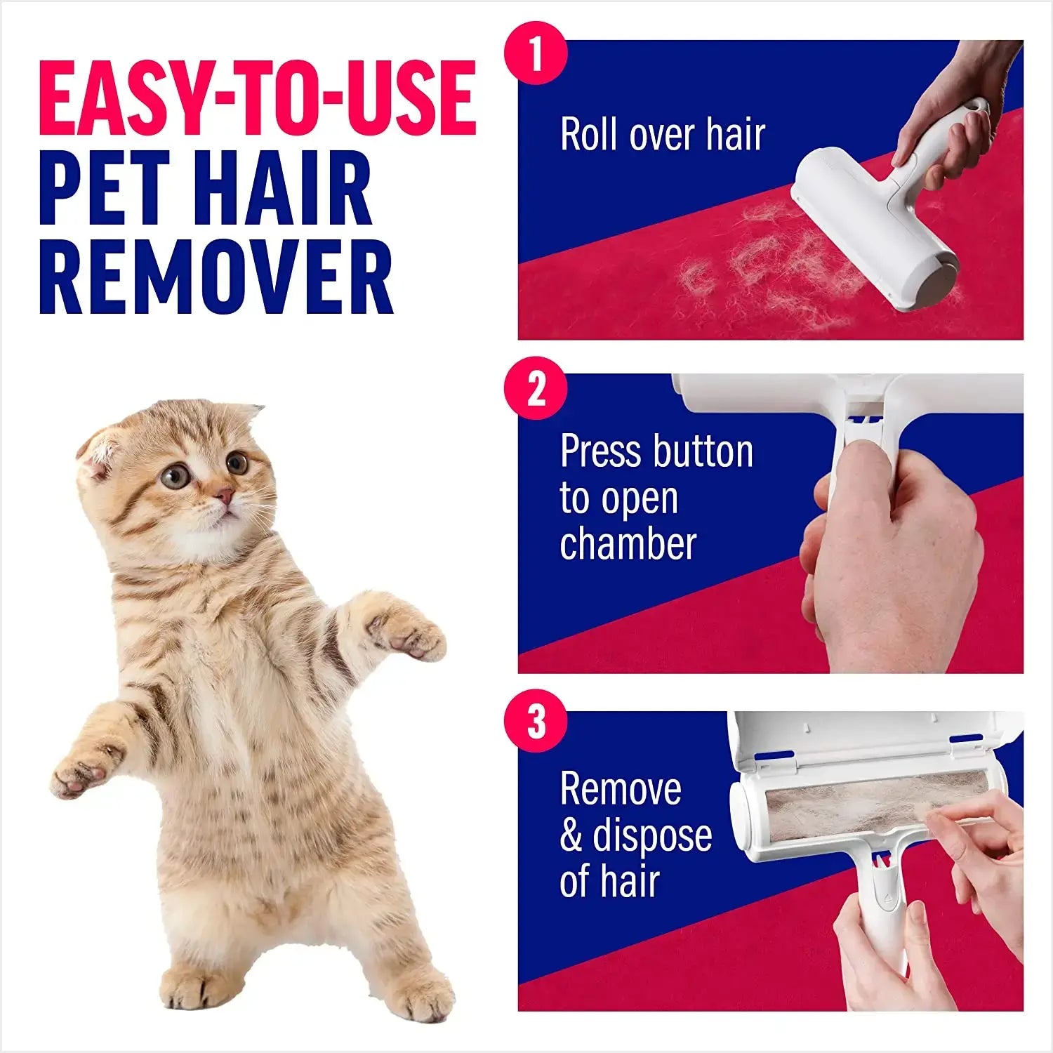 Mess-Free Pet Hair Grooming Roller