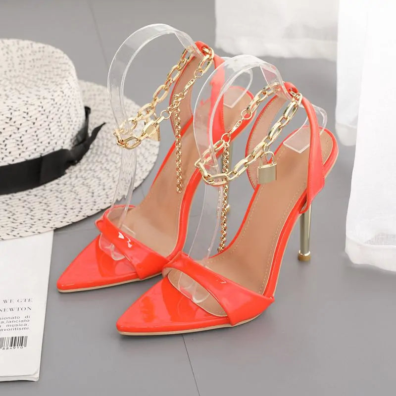 Ankle Strap Peep Toe High Heels