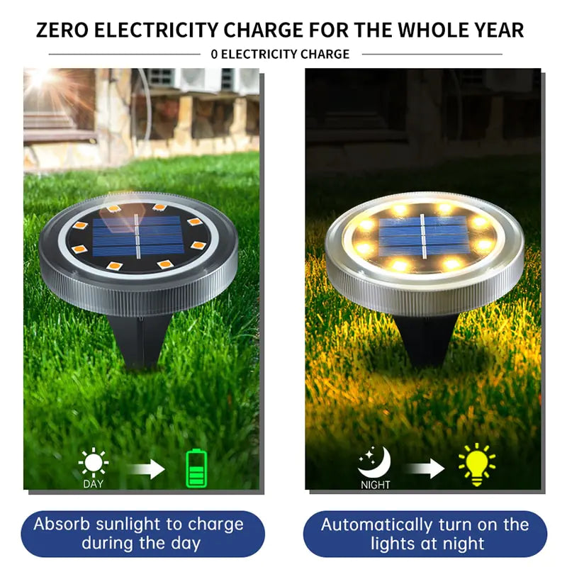 Solar Powered Ground Patio LED Lights
