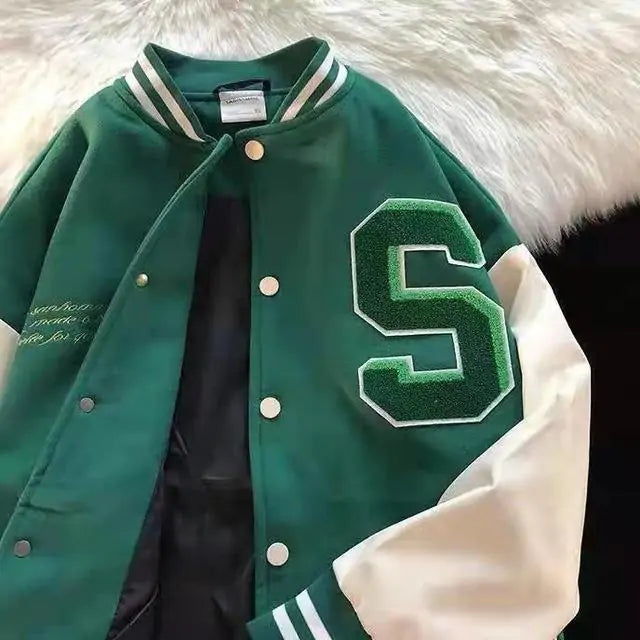 Trendy Embroidered Quilted Baseball Jacket