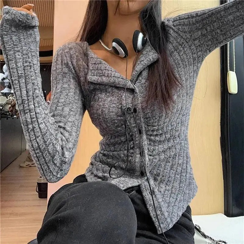 Women's Korean Knit Classic Cardigan