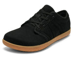"Maroon-colored casual sneaker with a mesh fabric upper, lace-up design, black eyelets, and a white rubber sole.