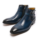 Men's Classic Leather Buckle Boots