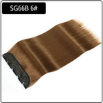 Light brown straight hair weft/extension bundle with a black stitched top band, shown on a white background with the label “SG66B 6#