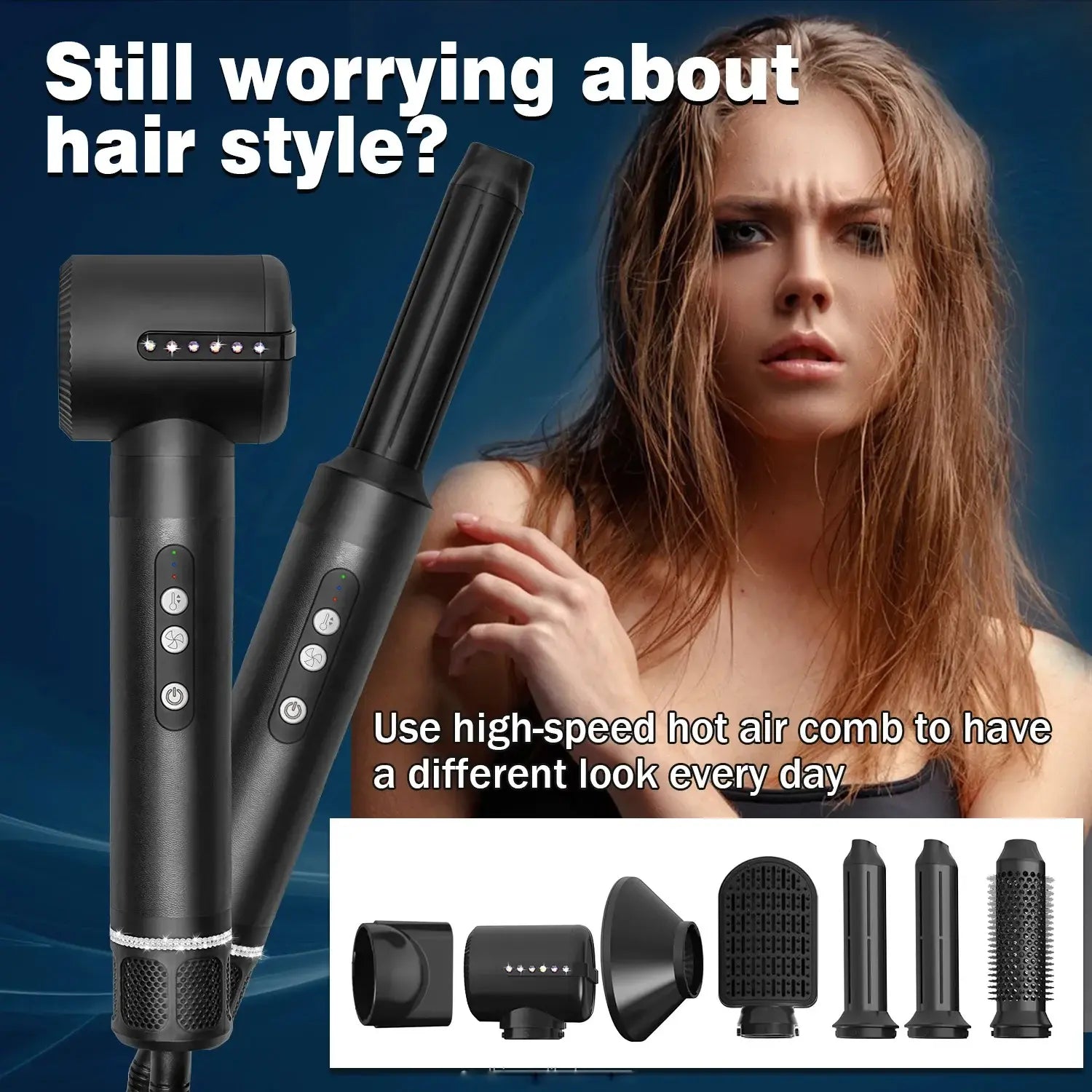 7 Attachments for Hair Styling in One Set