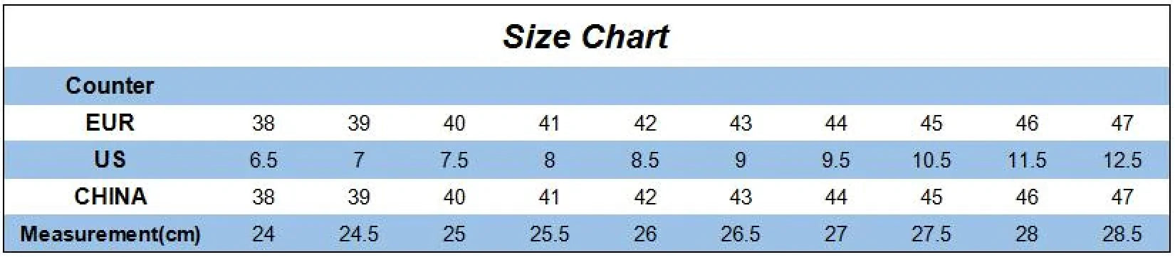Men's Rugged Outdoor Winter Boots Size Chart