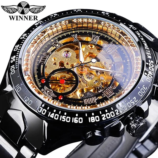 Men's Mechanical Sport Gold Watch