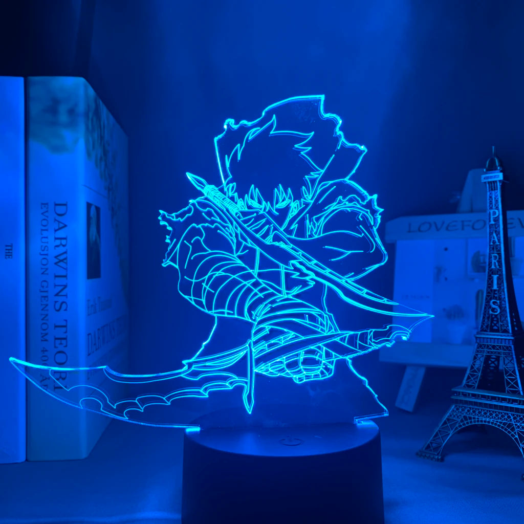 Anime LED Light on display with colorful backlighting