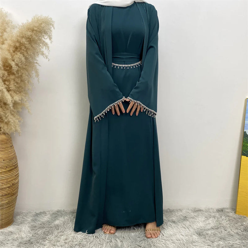 Chic Women's Sleeveless Dress and Cardigan Set