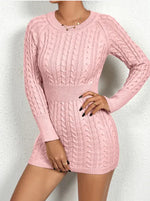 Women's Cozy Twist Knit Bodycon Dress