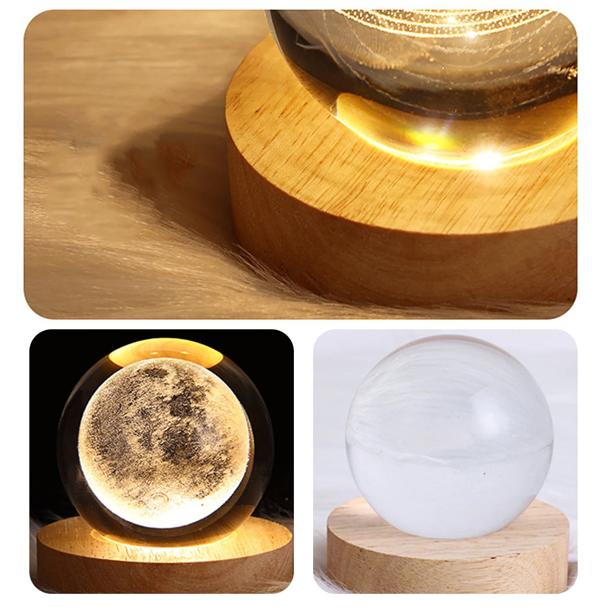 LED Galaxy Crystal Ball Table Lamp