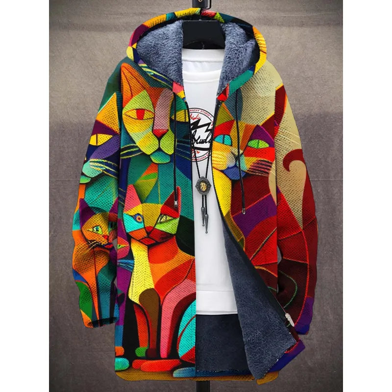 Zipper Hooded Cardigan Cotton-padded Jacket