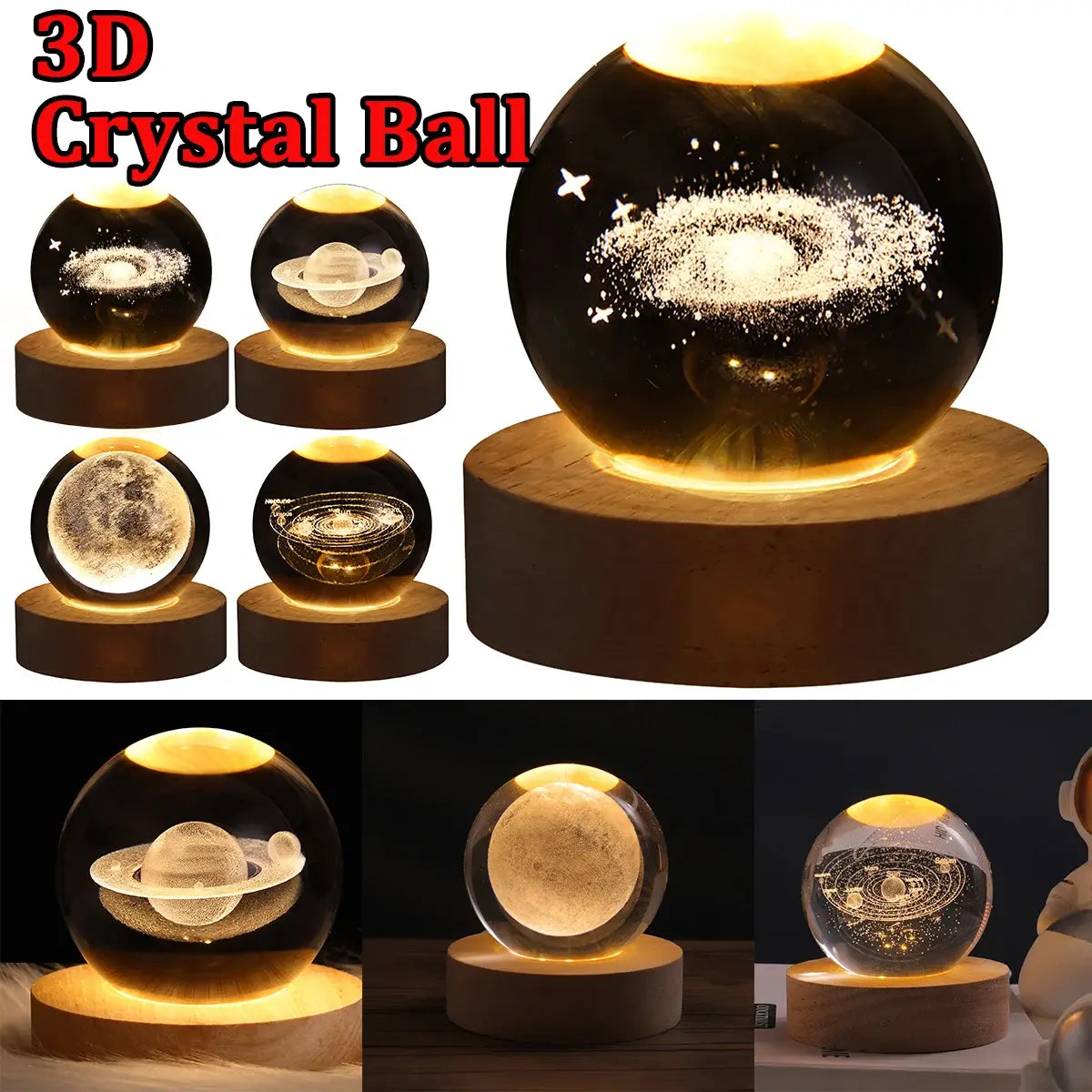 Galaxy 3D Crystal Ball Lamp