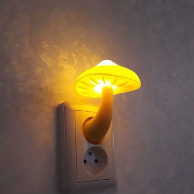 Motion Sensor Mushroom Night Light Socket Lamp