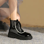 Patent Leather Glossy Ankle Boots