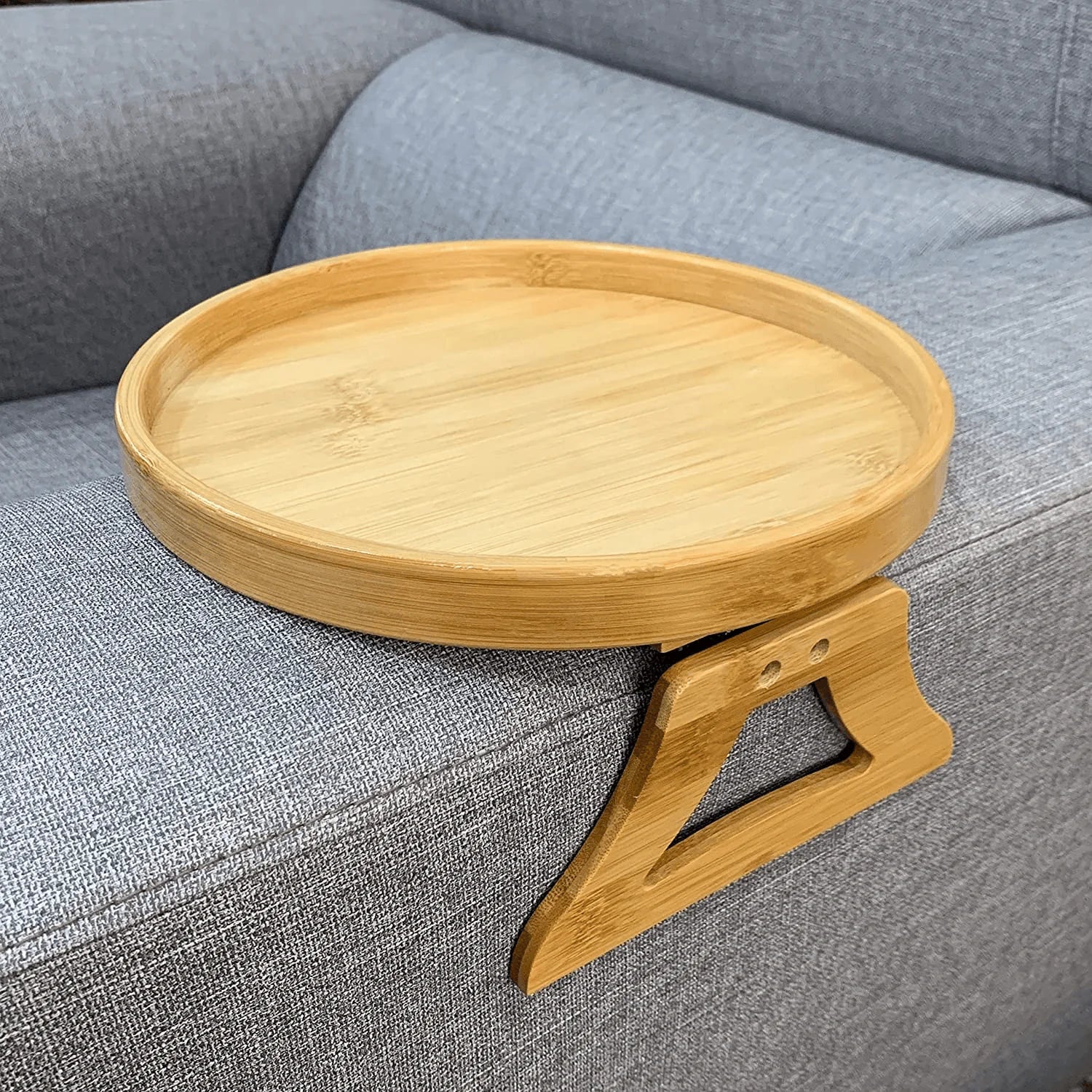 Wooden Sofa Snacks Drinks Tray