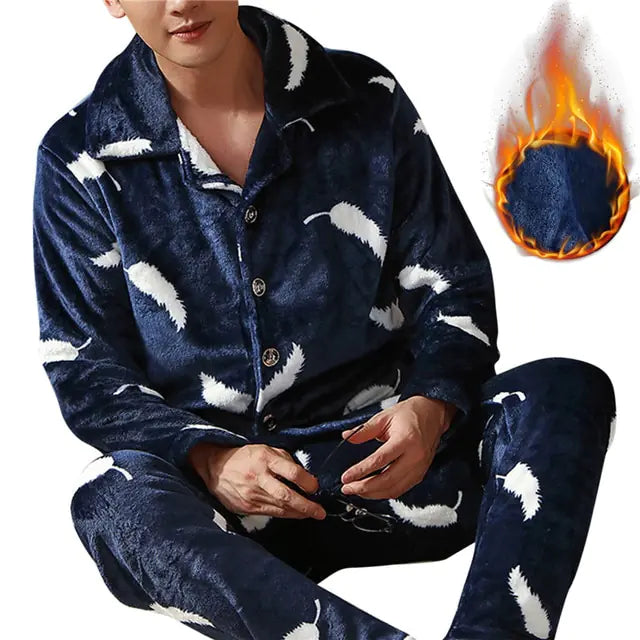 Warm Flannel Pyjamas Set