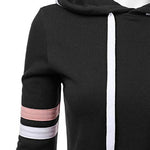 Striped Hooded Pullover Sweatshirt for Women