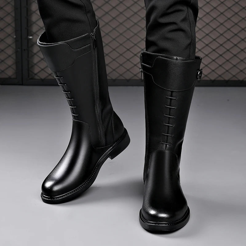 Men's Safety Trekking Moto Leather Boots
