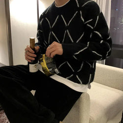 Men's Plaid Thickened Warm Sweater