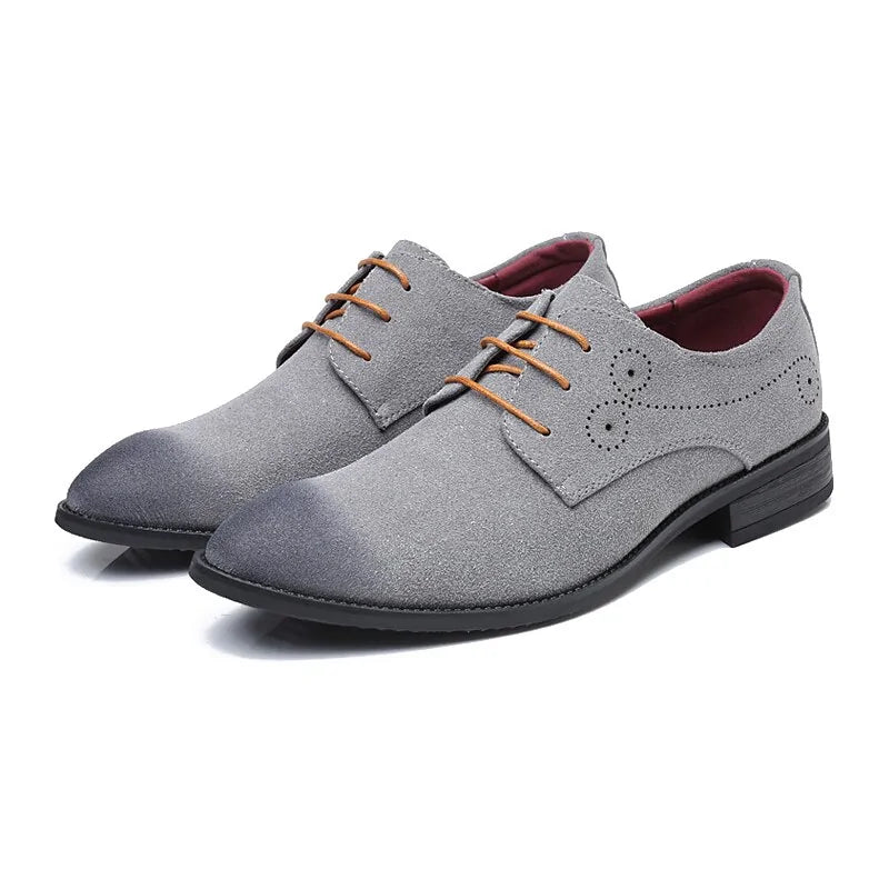 Pointed Nose Swede Leather Shoes