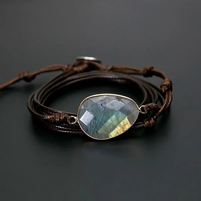 Natural Stone Rope Wrap Bracelet