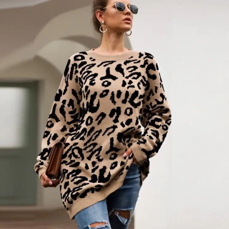 Chic Women's Bellezze Leona Leopard Print Coat