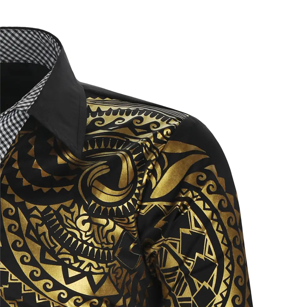 Gold Tattooed Slim Fit Shirt