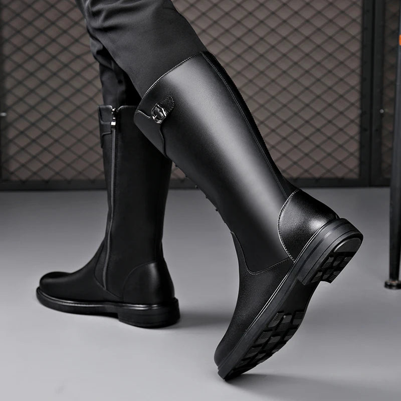 Men's Safety Trekking Moto Leather Boots
