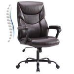 Brown office chair with ergonomic design on a white background