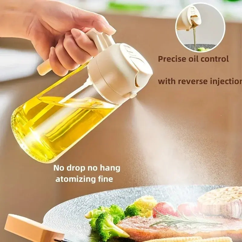 STOMART.CO.UK Leakproof Dual-Purpose Glass Oil Spray Bottle for Kitchen Kitchen Free Text